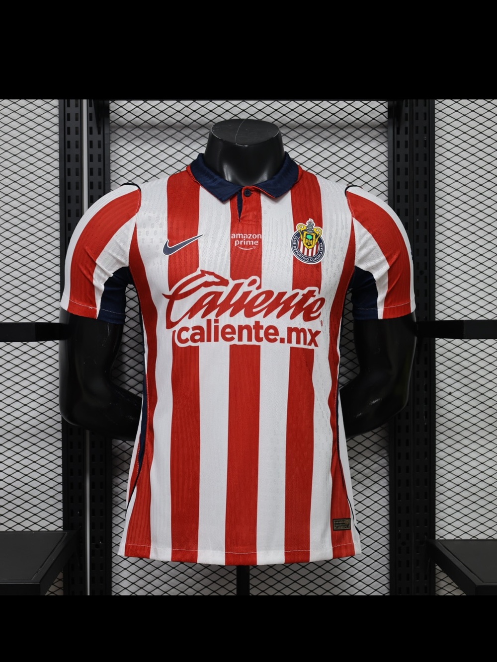 Nike Men’s Chivas Guadalajara Home Jersey - Red & White with Navy Trim